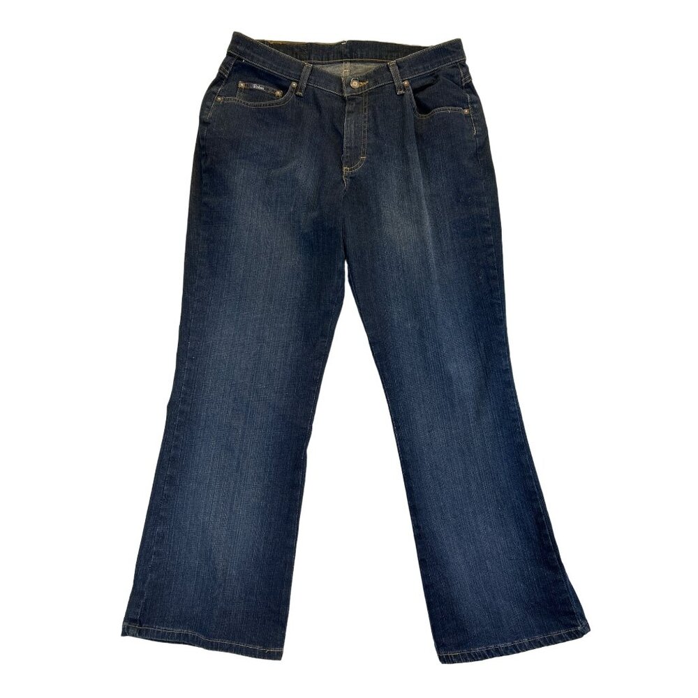 Wrangler Jeans Womens 14 Petite Blue Denim‎ Bootcut Dark Wash